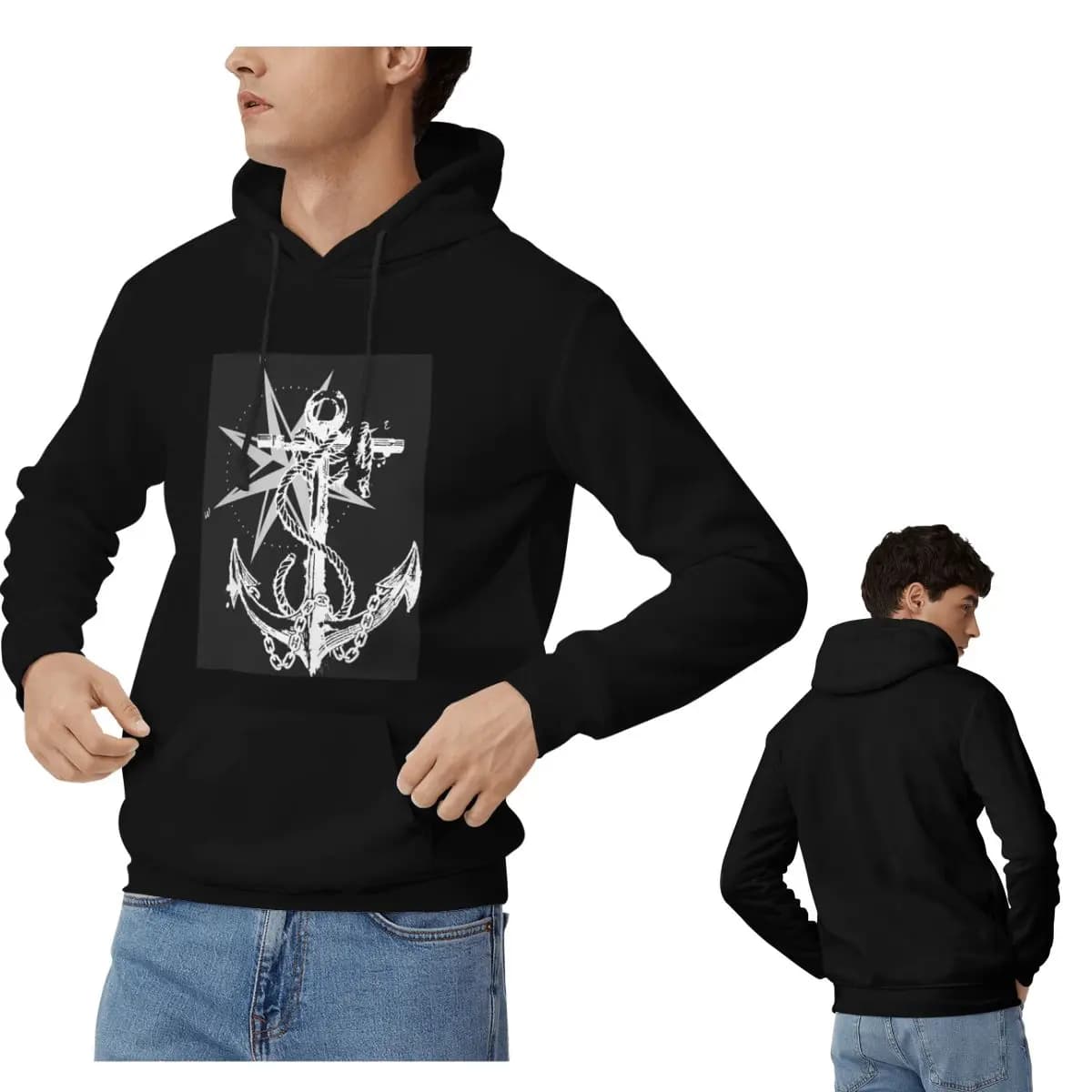 Bussola nautica Capitano Anchor Boat Felpe con cappuccio da donna da uomo Felpa pullover casual Moda Abbigliamento a maniche lunghe Autunno Inverno