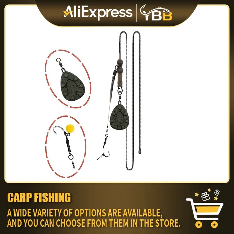 Set Pronto per la Pesca alla Carpa con Montatura Ronnie, Pesi a Girella a Cambio Rapido 56G-128G, Anti-Groviglio, Alta Efficienza di Aggancio, Attrezzatura da Pesca