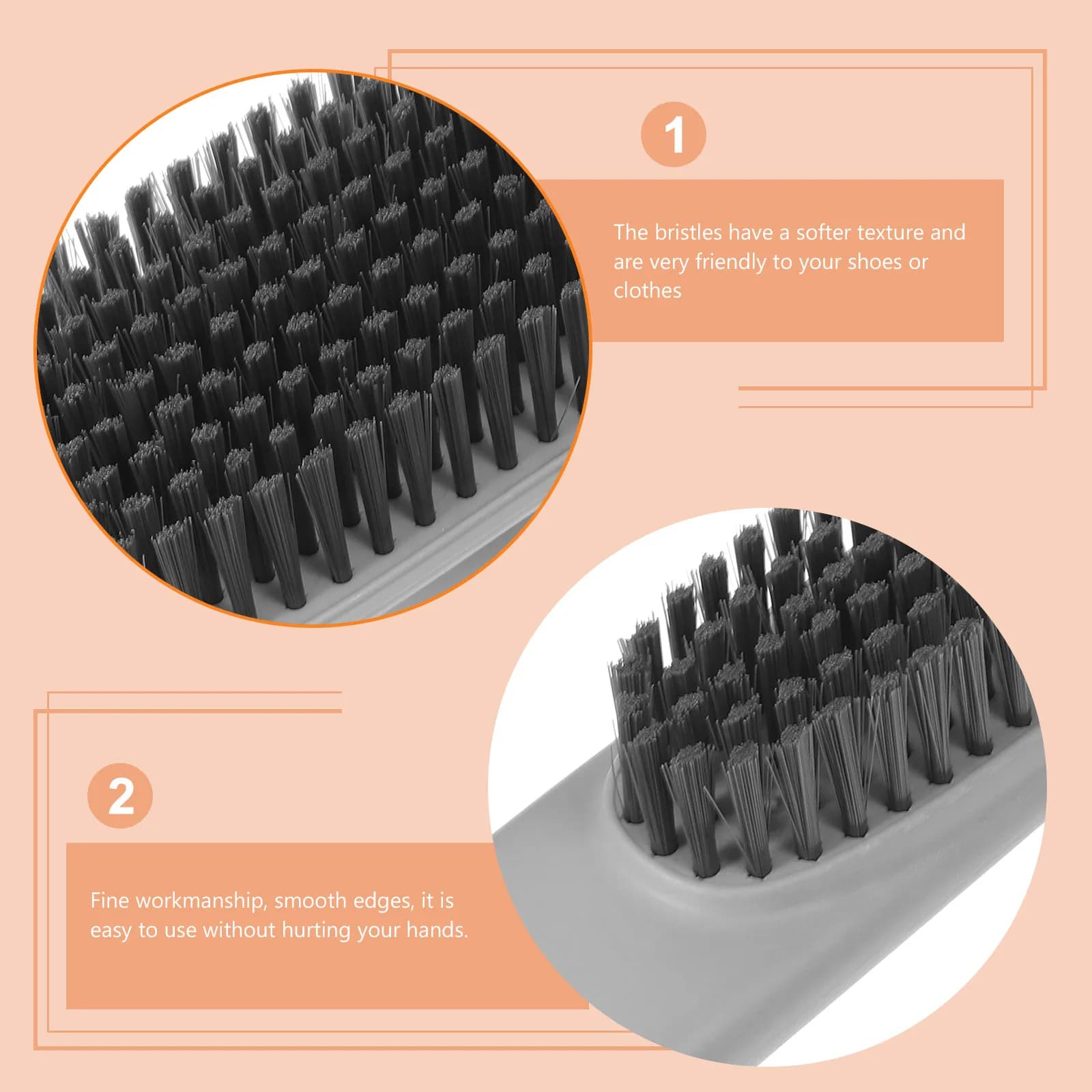Set di Spazzole Morbide per Pulizia di Scarpe, Vestiti, Vasca da Bagno e Bucato, Uso Domestico, Setole Delicate Non Graffianti, Impugnatura Facile, Bordi Lisci
