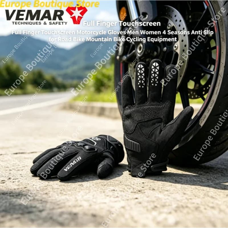 NUOVI Guanti da Moto 2026 con Touchscreen e Antiscivolo per Uomo e Donna, 4 Stagioni, per Bici da Strada e Mountain Bike