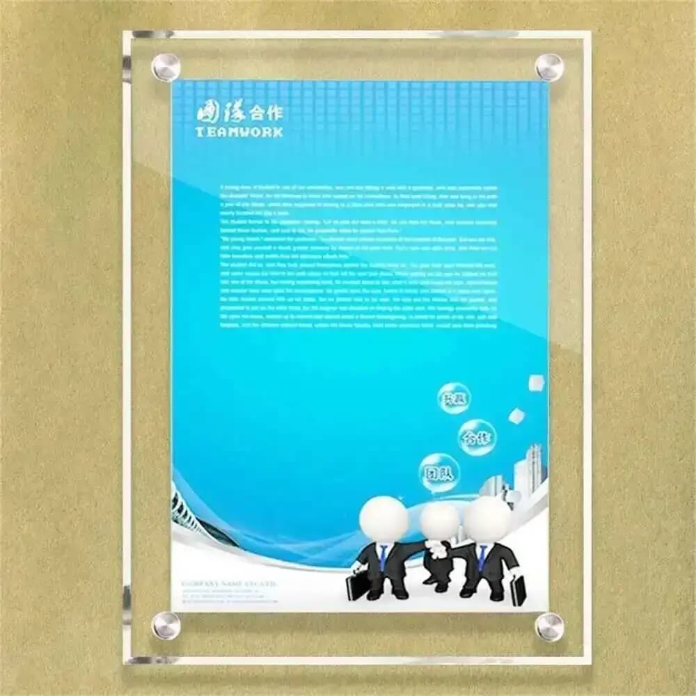 Supporto da Parete per Cornice Espositiva in Plexiglass A4 per Foto e Poster