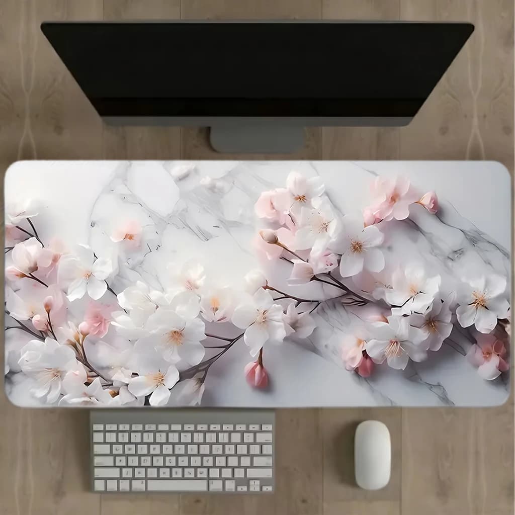Elegante tappetino per mouse Sakura, tappetino per mouse da gioco impermeabile e antiscivolo, blocco dei bordi: perfetto per le uffici o la casa
