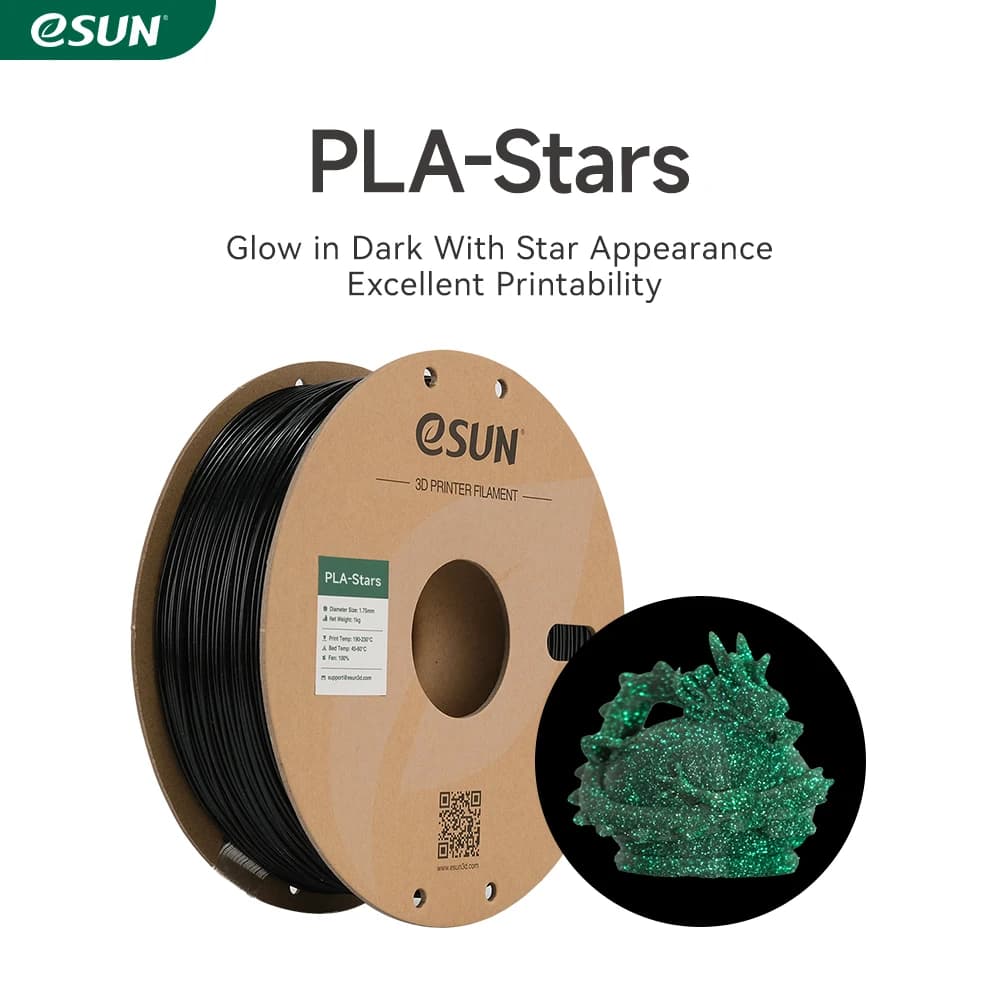eSun Stella luminosa Filamento PLA 1KG 1,75mm Filamento stampante 3D Glow in the Dark Filamento 3D eStars Filamento PLA luminoso