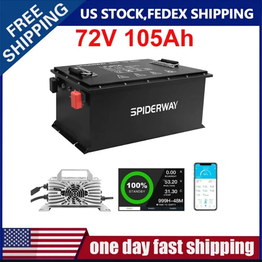 LiFePO4 Lithium Battery 72V 105Ah with Charger for GEM Bad Boy Buggies Golf Cart