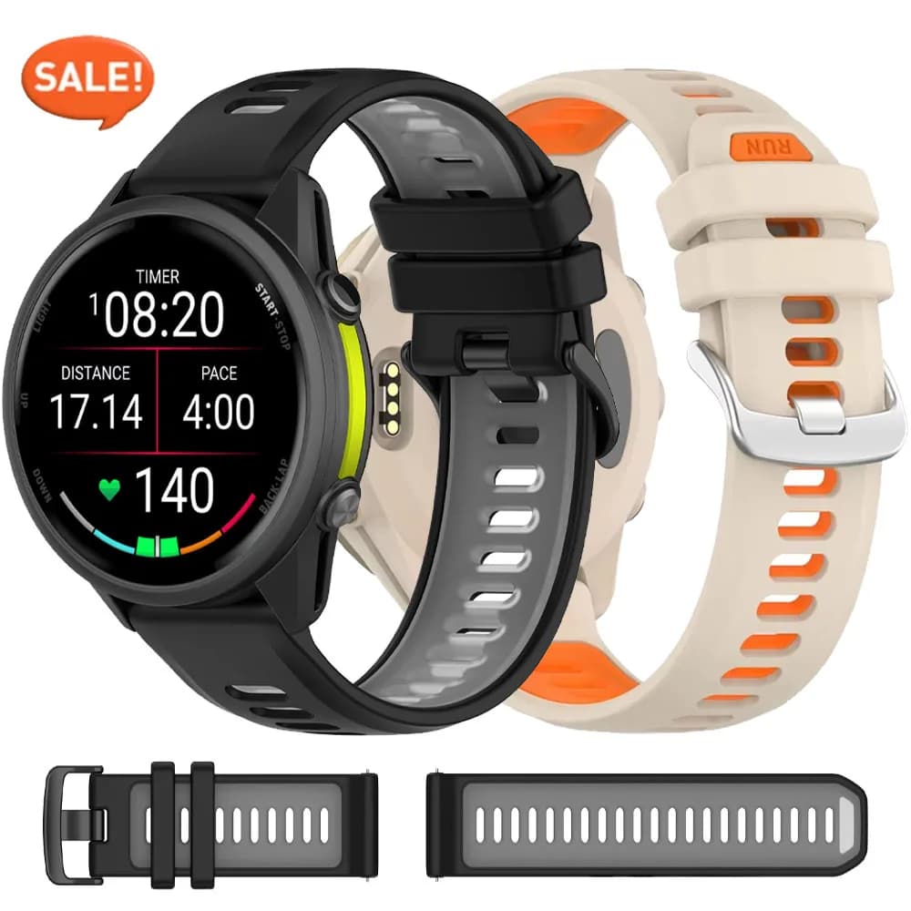 Official Sports Silicone Band for Garmin Forerunner 970 965 955 945 935 745 Breathable Strap Bracelet Wristband Belt Accessories