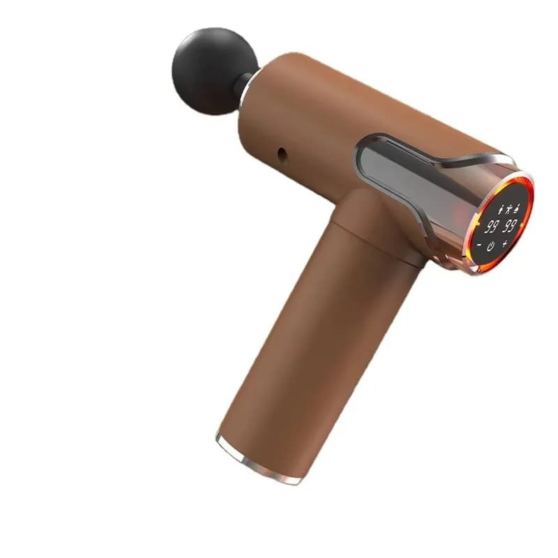 Pistola per massaggio a vibrazione e percussione premium per alleviare i tessuti muscolari profondi e ringiovanimento del corpo/testa con funzione di calore