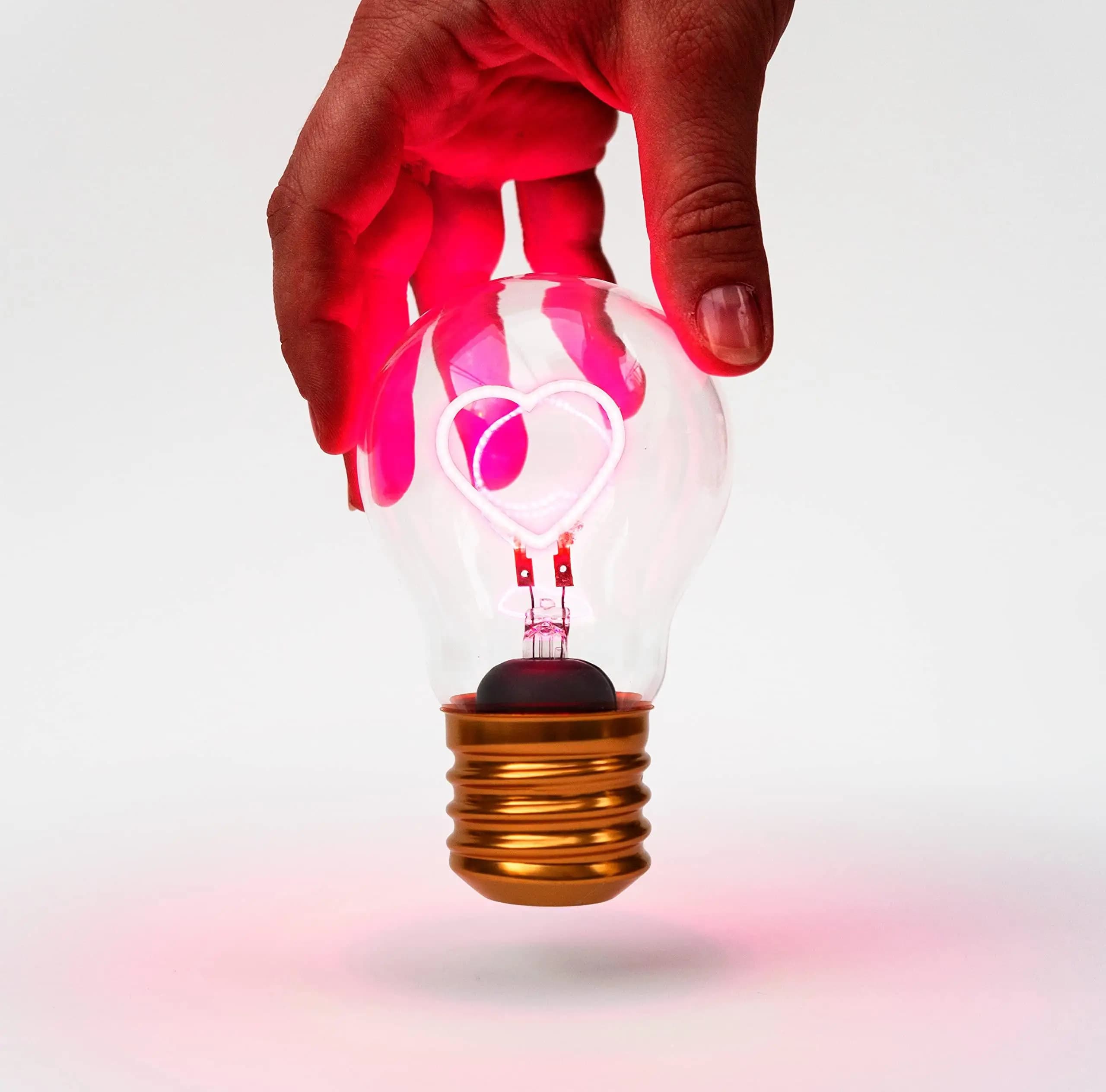 Cuore/arcobaleno forma Edison lampadina Usb filamento luce 5v luci Vintage E40 mini lampadine ricaricabili casa creativa notte bambini