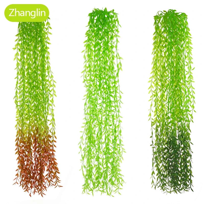 100 cm pianta artificiale edera rosso verde salice vite decorazione della casa giardino foglia vite festa decorazione appesa fiore finto 1 pz