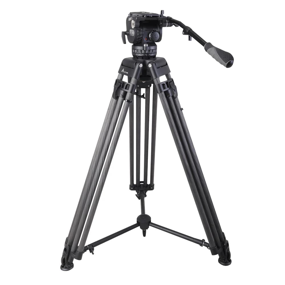 E-IMAGE EG25C PLUS Treppiede video professionale per carichi pesanti in fibra di carbonio con testa fluida da 100 mm, carico utile da 28 kg