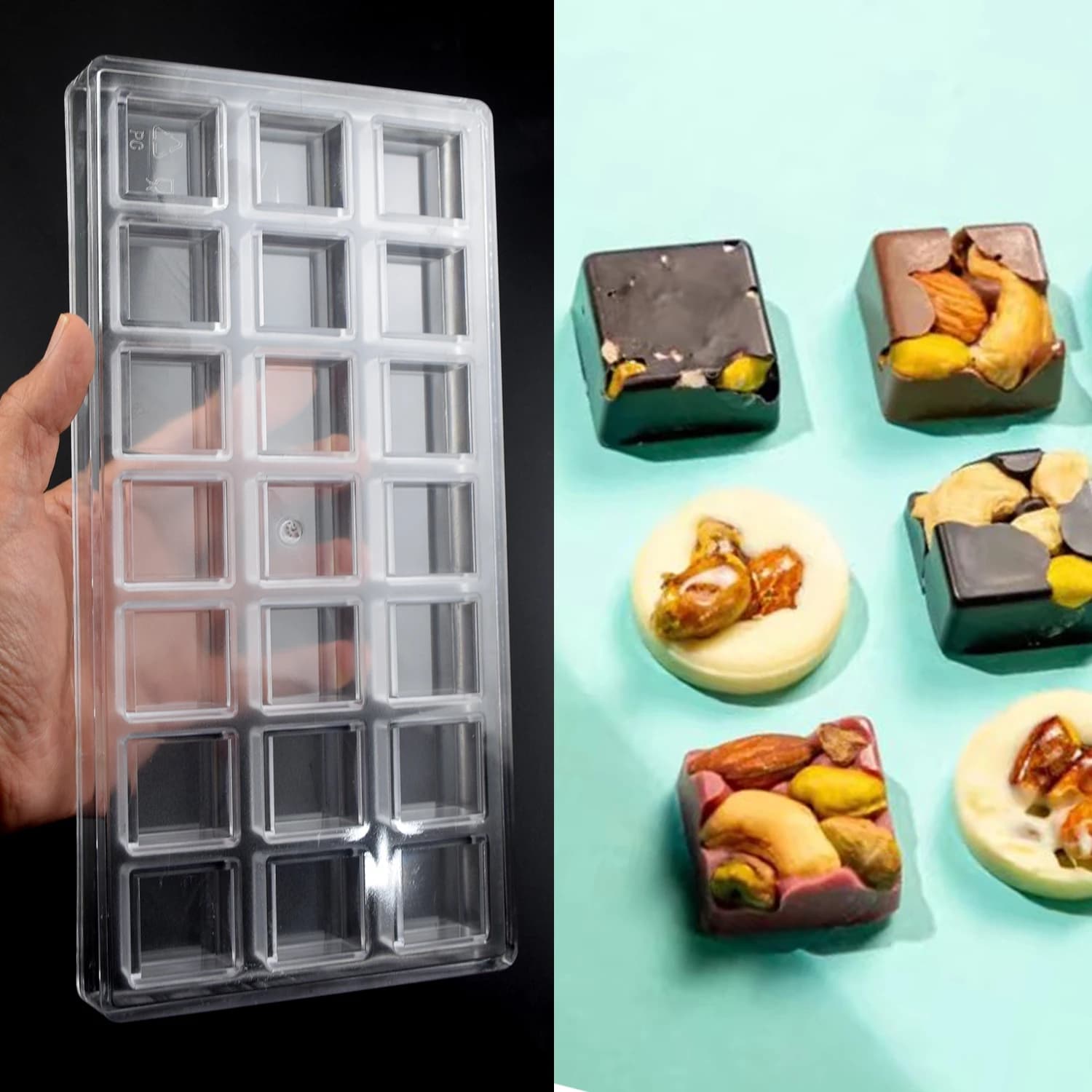 Stampo per cioccolato in policarbonato Dubai a forma di cubo Candy Bonbons Fondente Ghiaccio Baker Forma Stampo per dolciumi Strumenti per pasticceria