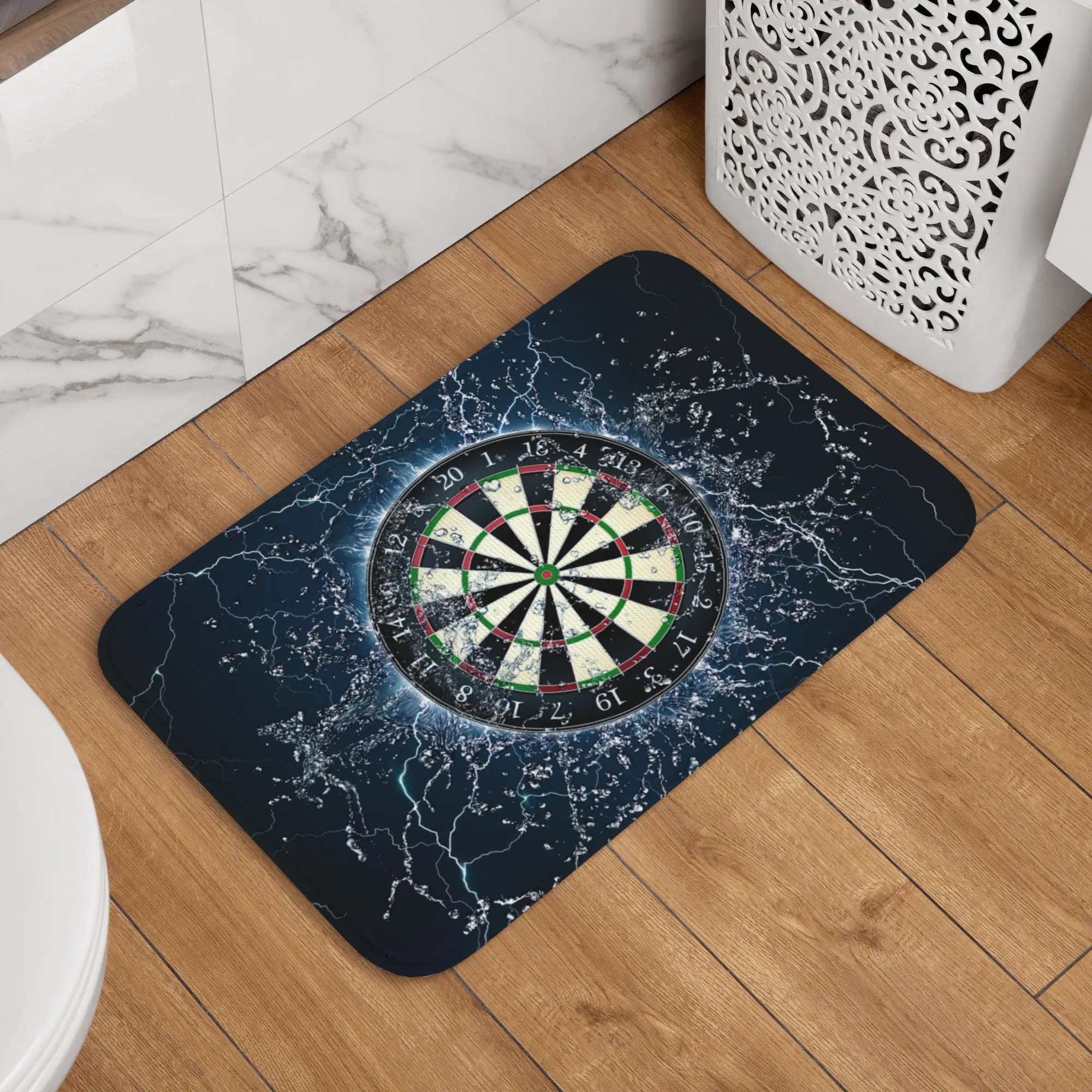Tappetino Personalizzato a Forma di Bersaglio per Tiro con l'Arco, Antiscivolo, per Cucina, Bagno, Soggiorno, 40*60cm