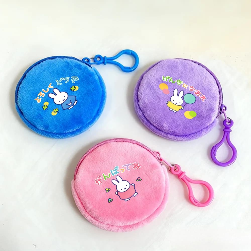 Kawaii Miffys Rabbit Boy Girl Coin Purse Women Anime Cartoon Portable Wallet Kawaii Lovely Printed ID Card Pouch Holiday Gifts