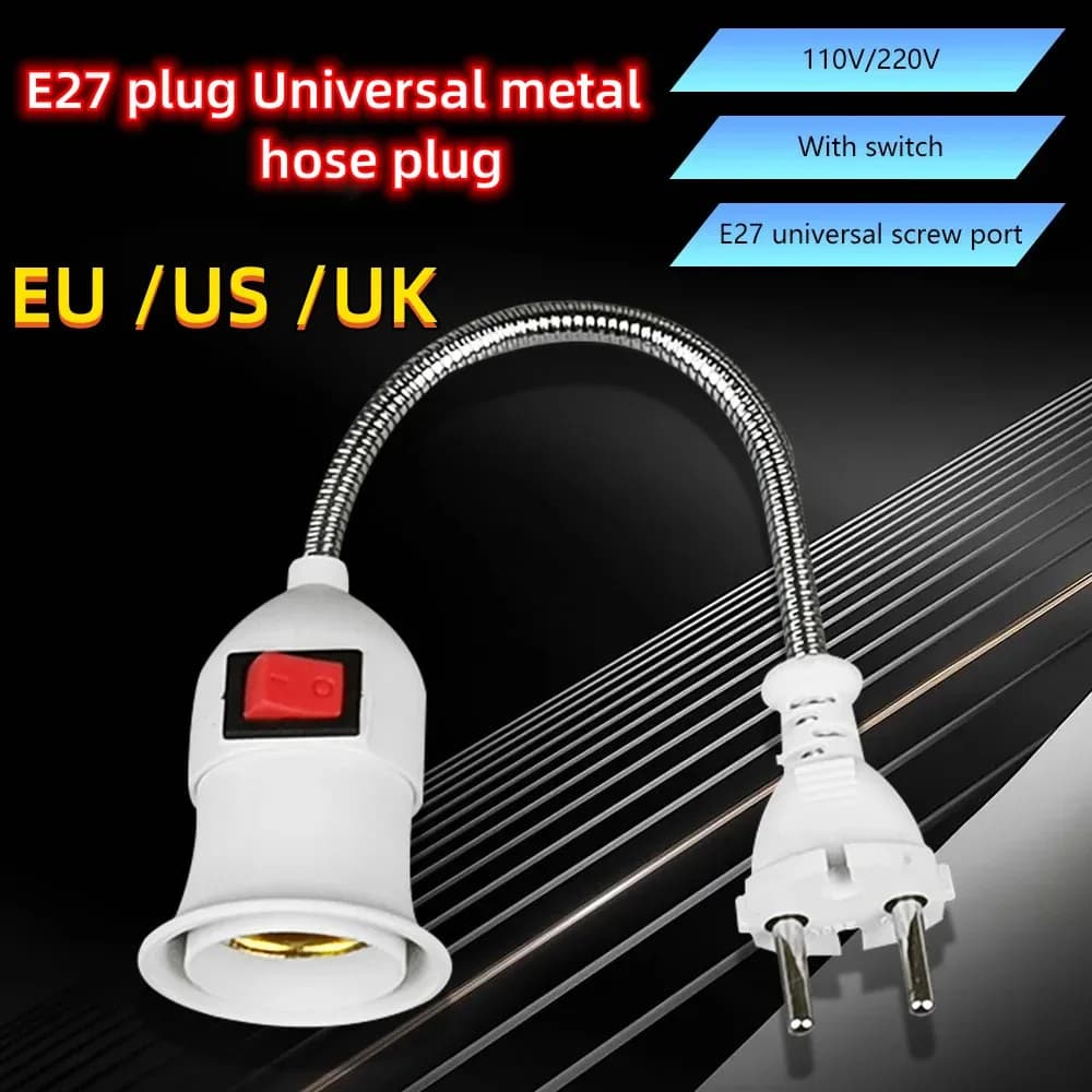 Portalampada rotante ad inserimento diretto E27 con presa interruttore portalampada lampada da tavolo a LED portalampada con Base a LED