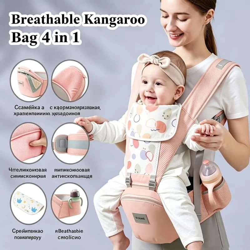 Portable Waist Stool Baby Carrier Ergonomic Kangaroo Infant Kids Sling Back Front Facing Backpack Wrap Newborn Bag 0-36 Months