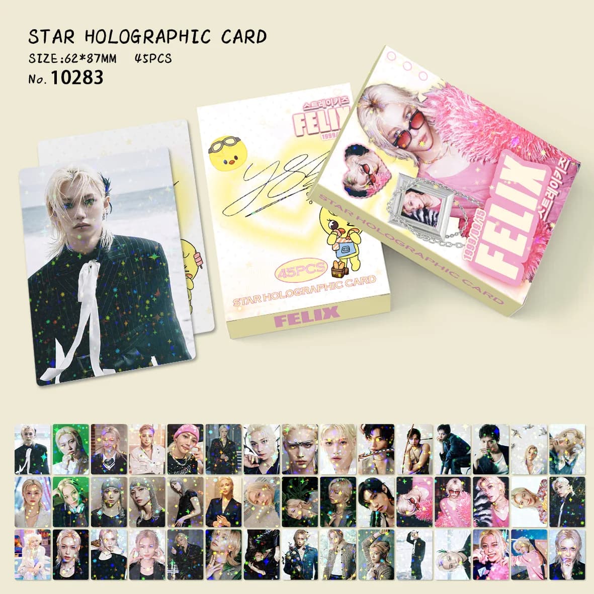 FELIX Kpop BANGCHAN Stray Kids SKZOO Avatar Photocards 45 Pezzi Carte LOMO Glitterate Lucide Collezione Regalo per Fan