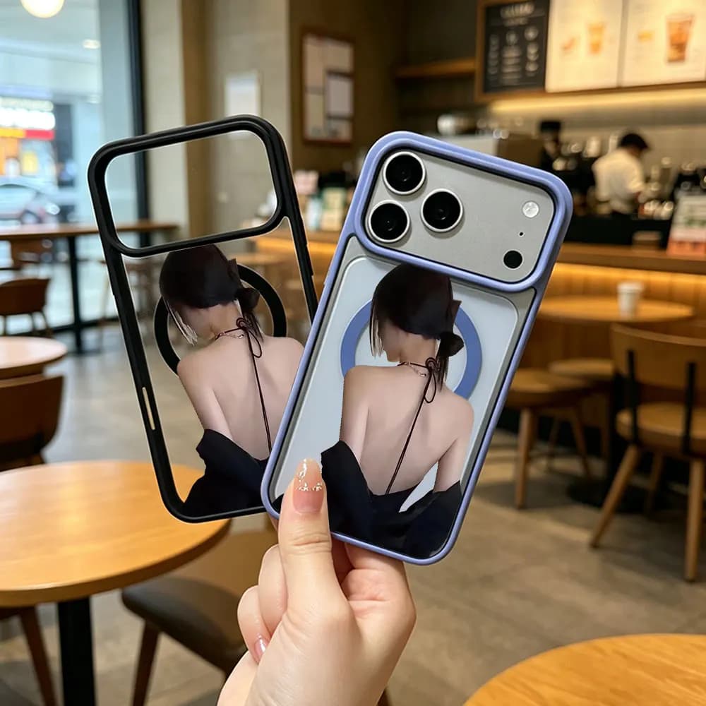 Colorful Acrylic Girl's Back Magnetic Phone Case For IPhone 18 17 16 15 14 13 12 11 Air Pro Xs Max Plus Mini XR X 17e 16e Cover