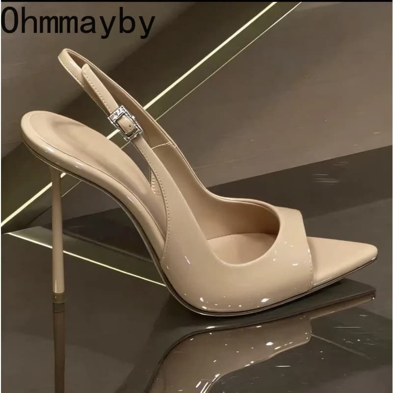 Sandali Sexy da Donna con Tacco Alto Sottile, Scarpe Eleganti con Cinturino alla Caviglia, Mules Estive per Abiti da Sposa