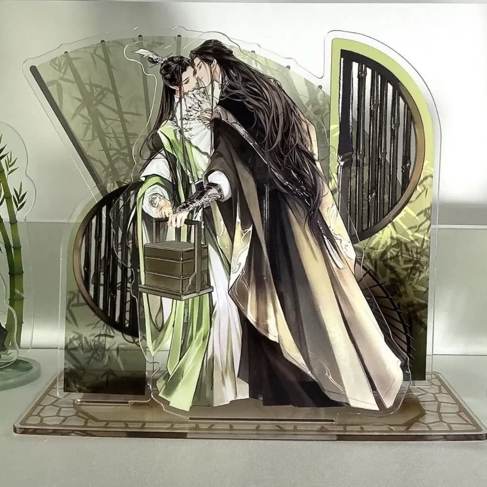 Il sistema di auto-salvataggio del cattivo della scumola Shen Qingqiu Luo Binghe Cosplay Modello di supporto Piastra Acrilico Ornamento Desktop Figura Puntelli