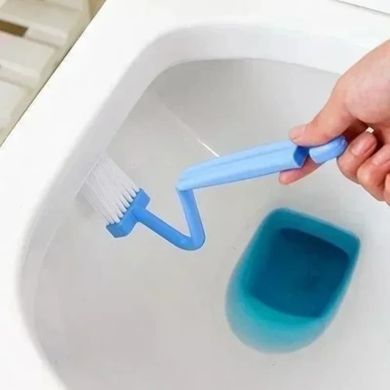 Scopino per WC curvo Manico lungo Spazzola per pulizia WC Strumento per la pulizia profonda della casa Forniture per il bagno