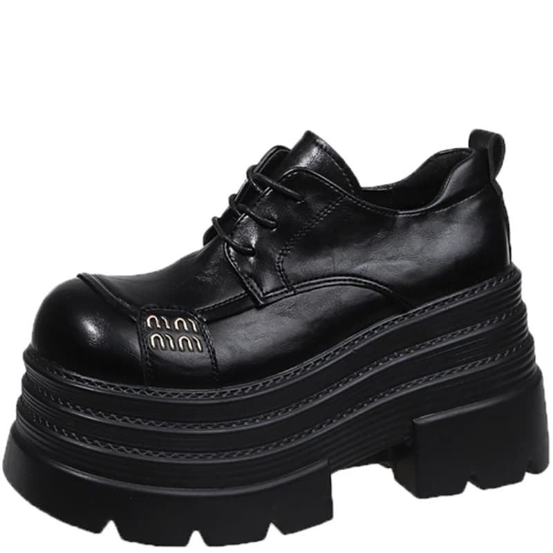 Scarpe da ginnastica in pelle da donna Nuovo 2025 Primavera Piattaforma alta Lace-up Scarpe casual Suola spessa 10CM Tacchi Scarpe da passeggio Zapatos Mujer