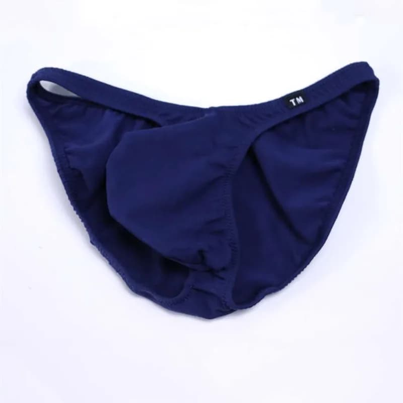 Low‑Rise Men Triangle Brief Underwear Roomy Big Pouch Soft Cotton‑Like Breathable Elastic Daily Male Underpants
