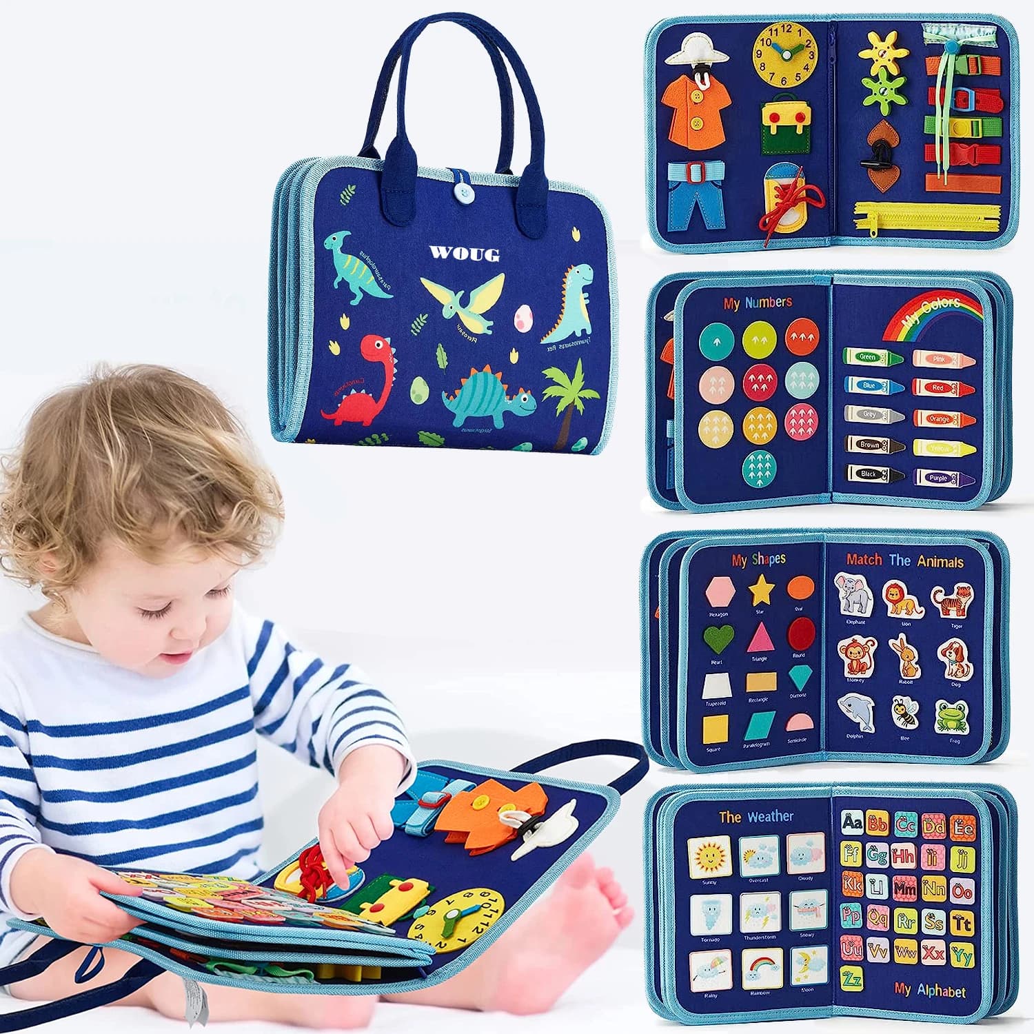 Giocattoli Montessori Tavola occupata Tavola di sviluppo di attività sensoriale per bambini per abilità motorie, giocattoli educativi per attività di viaggio