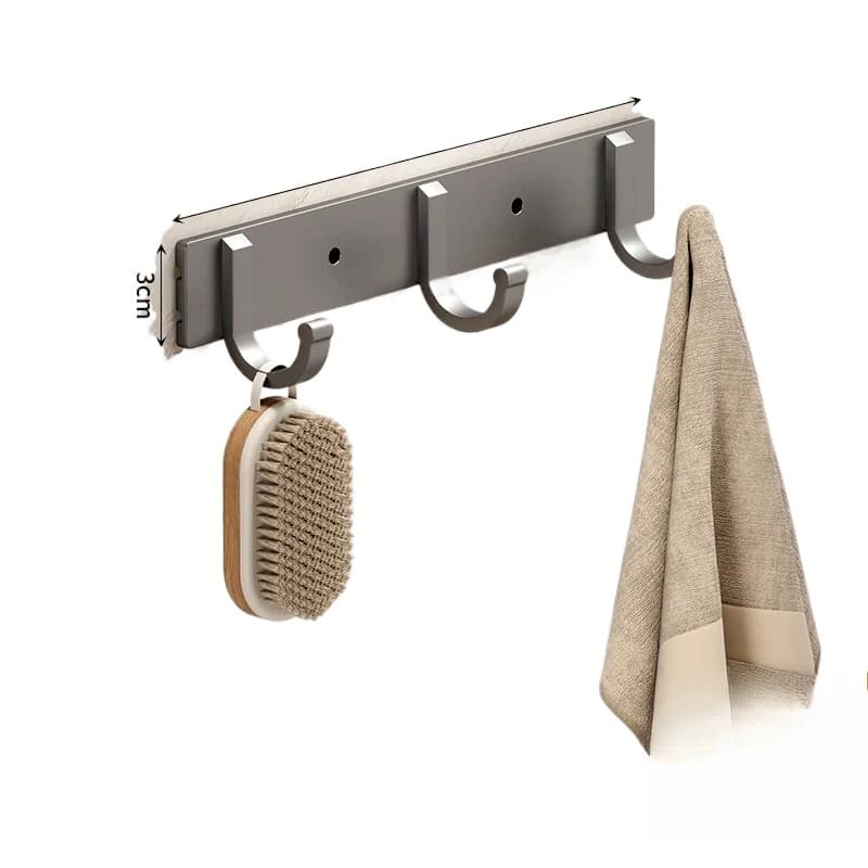 Portasciugamani in alluminio spaziale per WC, senza punzonatura, da appendere alla parete, porta del bagno, porta asciugamani da bagno posteriore