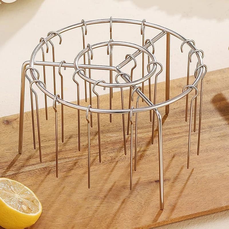 Air Fryer Stainless Steel Vertical Grill Detachable Rope Grill Skewer Bracket for Vertical Barbecue 24 Baking Needles