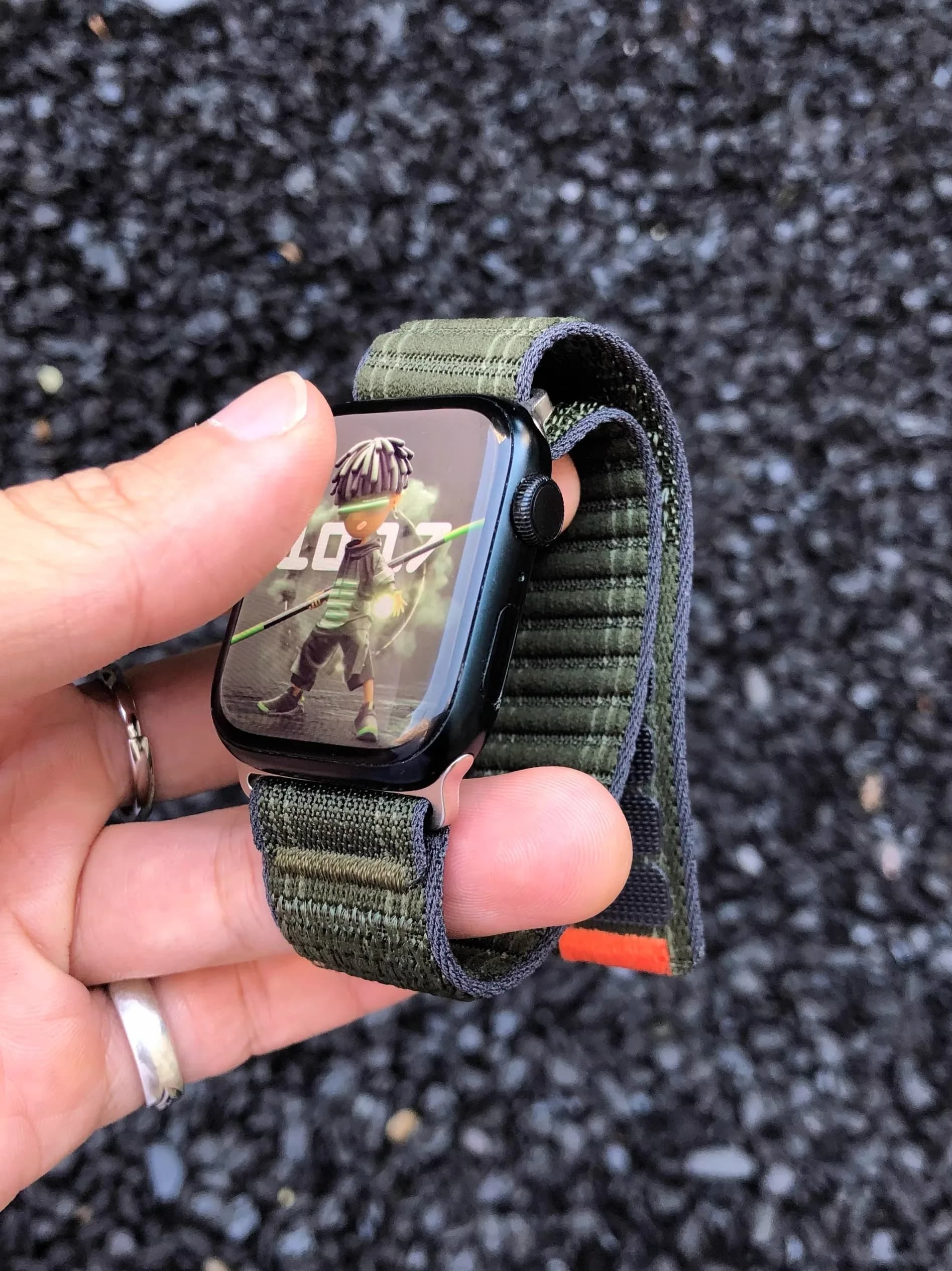 Modello ondulato Kakeband per Apple Watch cinturino iwatch s10 loop panno peluche 987 Velcro T114A