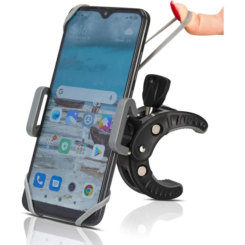 Supporto Universale Regolabile per Telefono da Montare su Passeggino, Bicicletta, Moto, Scooter, Manubrio, Attrezzatura Fitness e per Uso in Viaggio