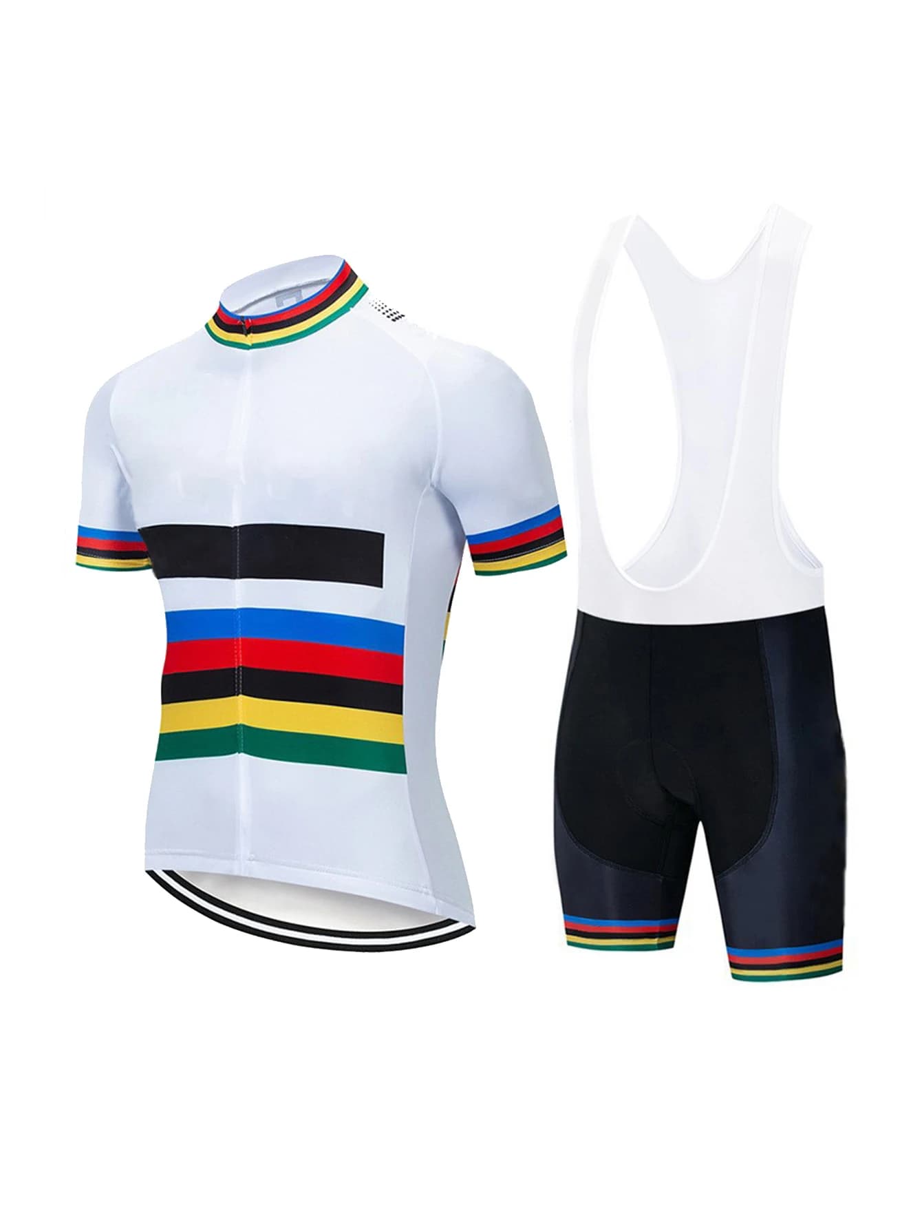 Men's Short Sleeved T-shirt Set Summer Drying Cycling Clothing Shorts With Triathlon Suspenders Bike Uniforms