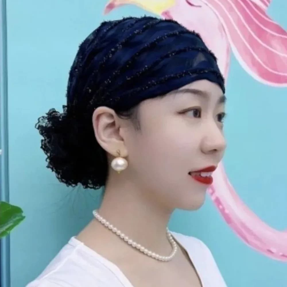 Cappello Morbido in Pizzo alla Moda, Traspirante in Poliestere, Berretto Senza Tesa per Anziani, Cappello a Cupola in Pizzo a Rete, Berretto da Donna