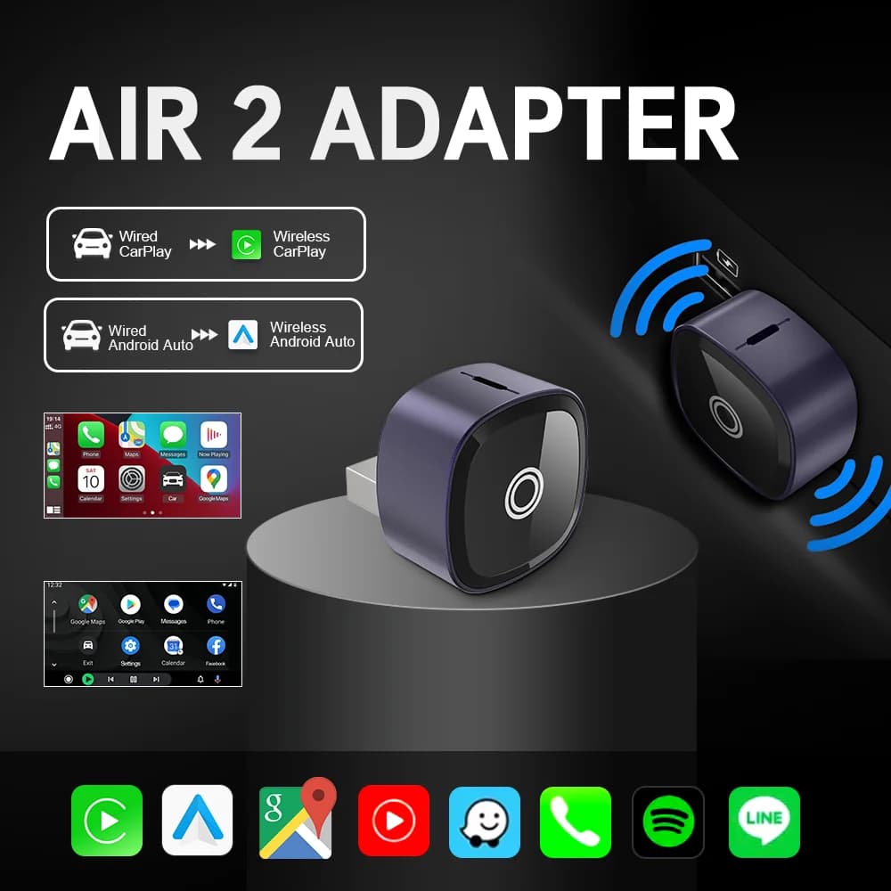 Nuovo adattatore wireless CarPlay XUDA 2 in 1 e adattatore wireless Android Auto, WiFi 5Ghz Type-C/USB Plug Play CarPlay Wireless
