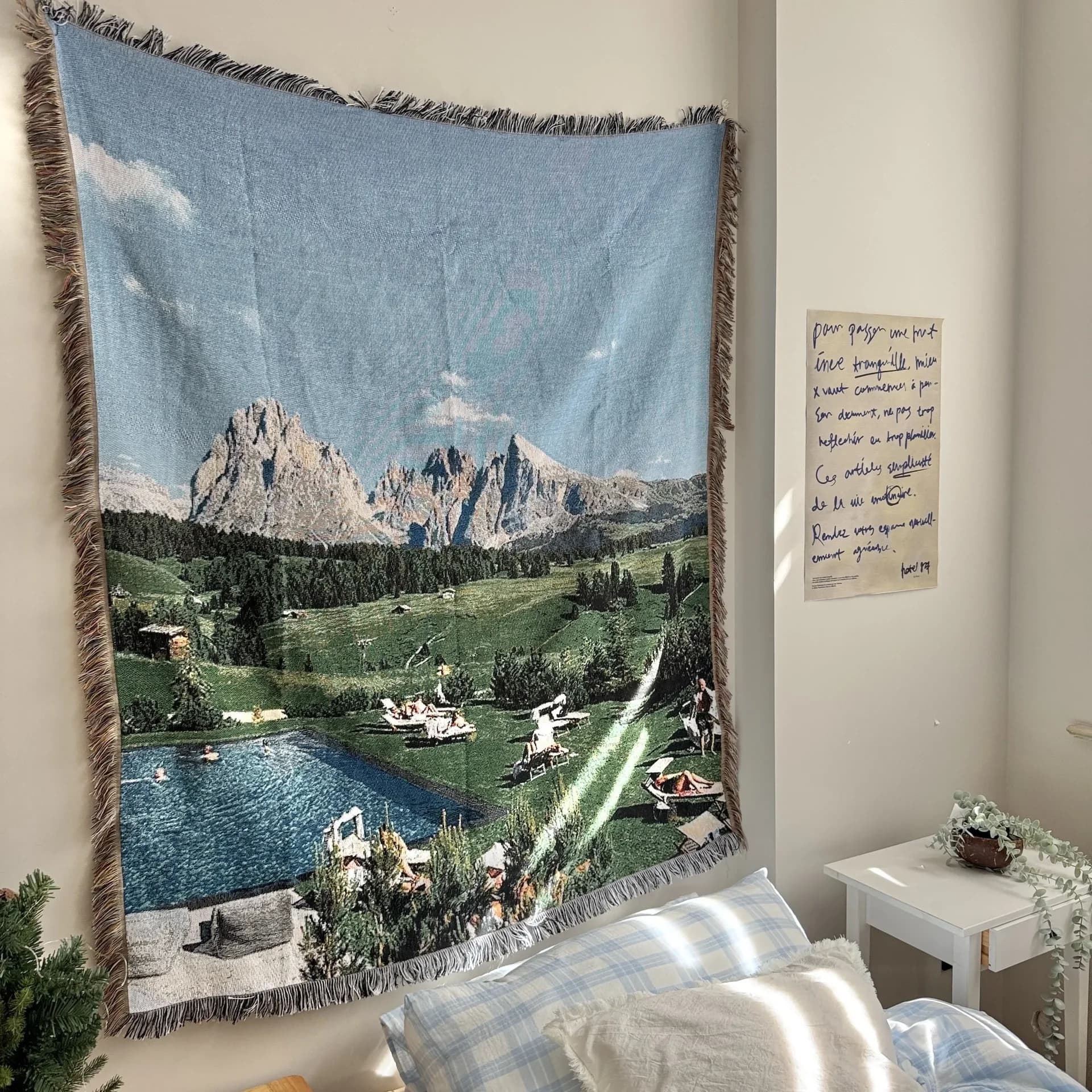 Boho Sofa Blanket Cover Art Flowers Ethnic Leisure Throw Blanket Aesthetic Outdoor RV Travel Bedspread Beach Towel Yoga Mat