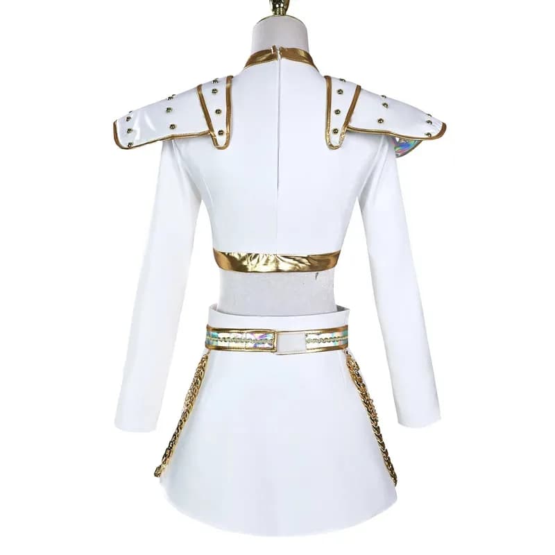 Demon Hunters KPop Cosplay Rumi Mira Zoey Costume Huntrix White Dress Woman Halloween Party Role Game Outfit;5,m'7. d