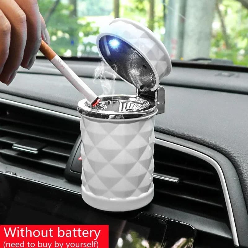 Posacenere in lega di luce a LED Tazza in alluminio Posacenere per auto senza fumo Ignifugo Ricambi auto Cintura posacenere universale portatile per auto