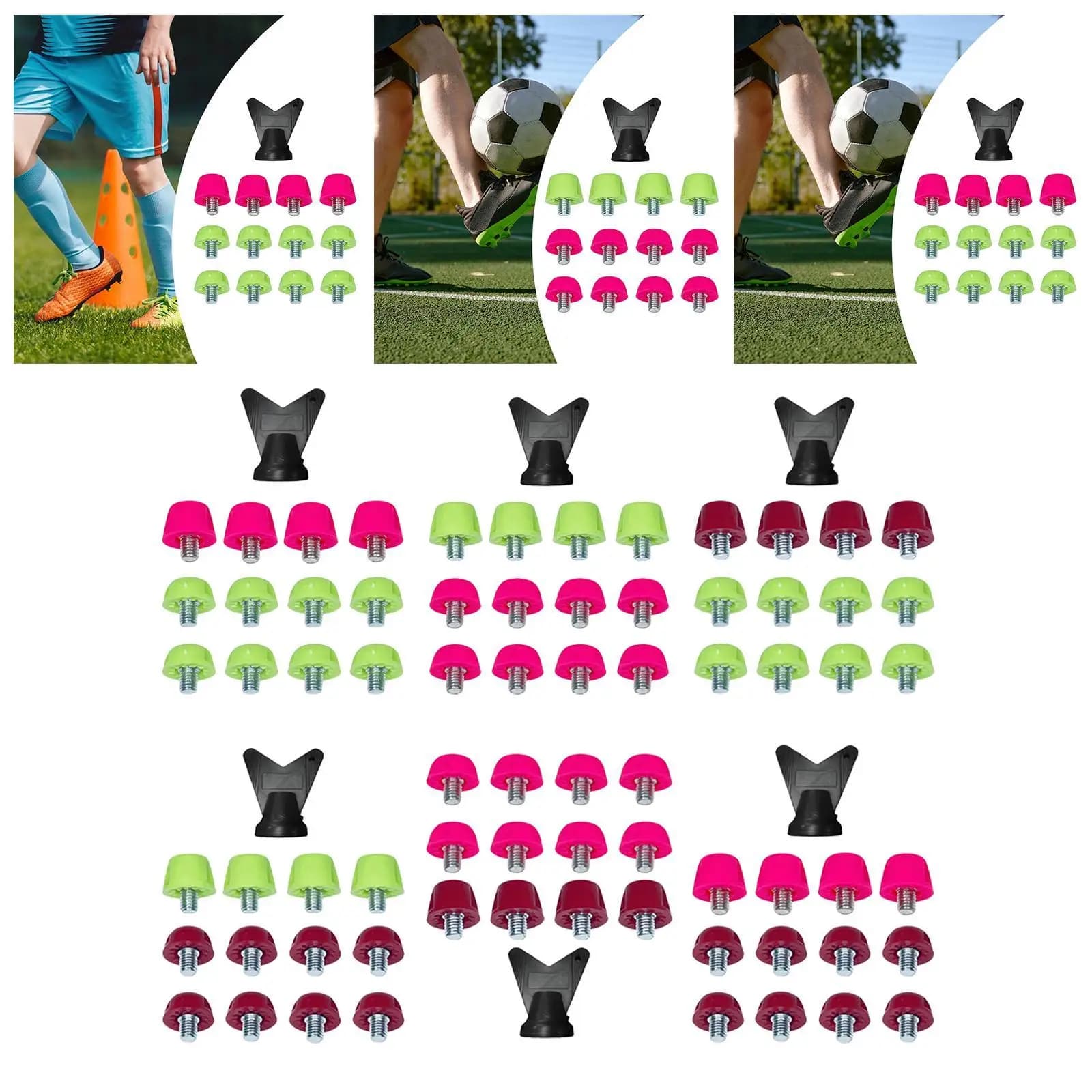 Tacchetti Professionali Antiscivolo per Scarpe da Calcio, Viti con Filettatura M5, Tacchetti di Ricambio Stabili per Scarpe da Calcio