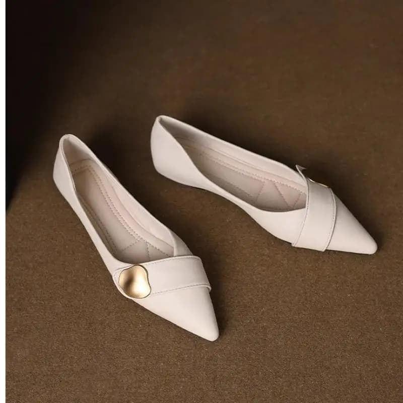 Mocassini Francesi a Punta da Donna in Morbida Pelle, Nuovi Modelli Primavera 2025, Scarpe Casual Quotidiane Comode con Suola Morbida e Scollatura Bassa