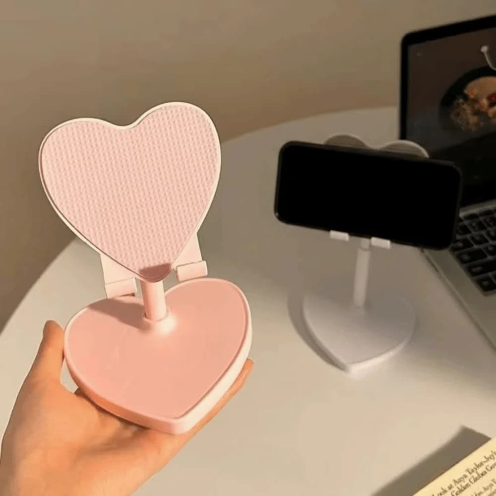 Multifunctional Phone Stand Extendable Design Love Shaped Design Tablet Stand Adjustable Lifting Foldable Live Streaming Stand