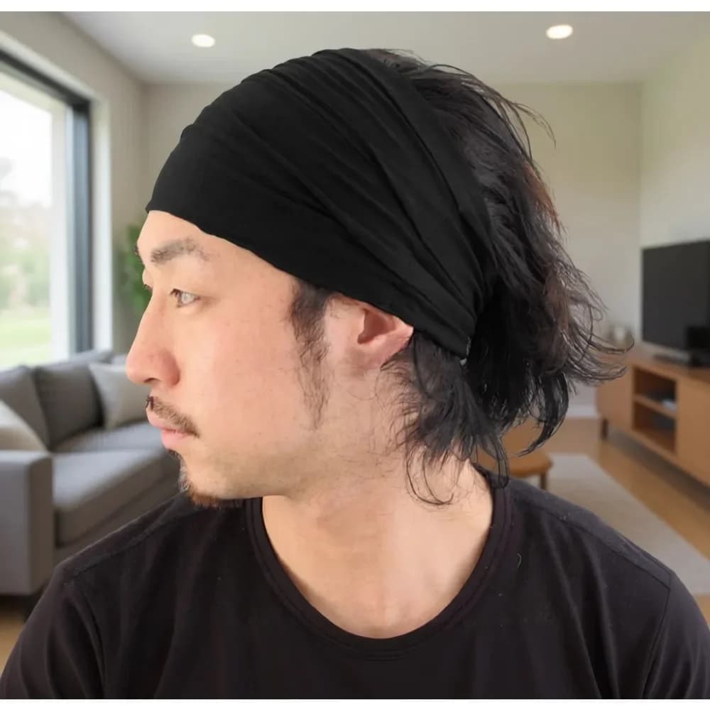 Fascia per capelli da uomo, fasce per capelli in stile giapponese per donne e uomini, fascia elastica per capelli per sport e uso quotidiano