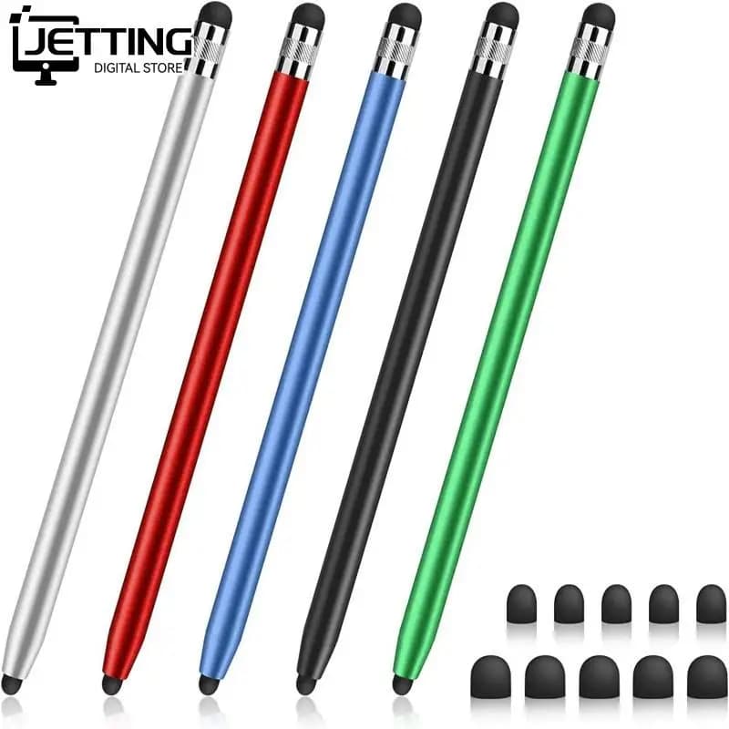 Matita universale da 14cm doppia doppia testa in silicone Touch Screen capacitivo Stylus Caneta capaciva Pen per Ipad Tablet Smartphone