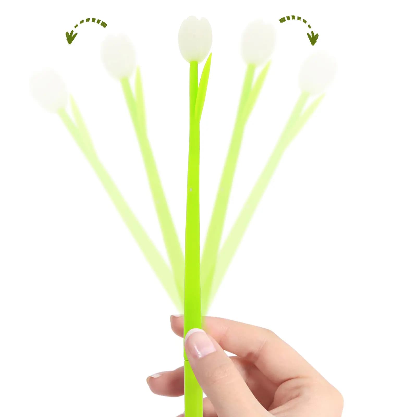 Set di 3 Penne Gel a Forma di Pianta, Design Succulento, Scrittura Fluida, per Studenti, Bambini, Ufficio, Cancelleria, Antistress