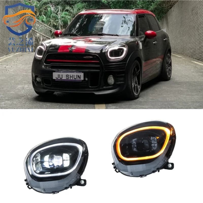 Gruppo fari XCH per BMW MINI R60, versione Countryman migliorata con luci diurne a LED e fari a proiettore.