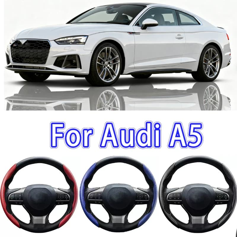Per Audi A5 Coprivolante per auto 38CM Coprivolante in pelle scamosciata antiscivolo Accessorio decorativo per auto
