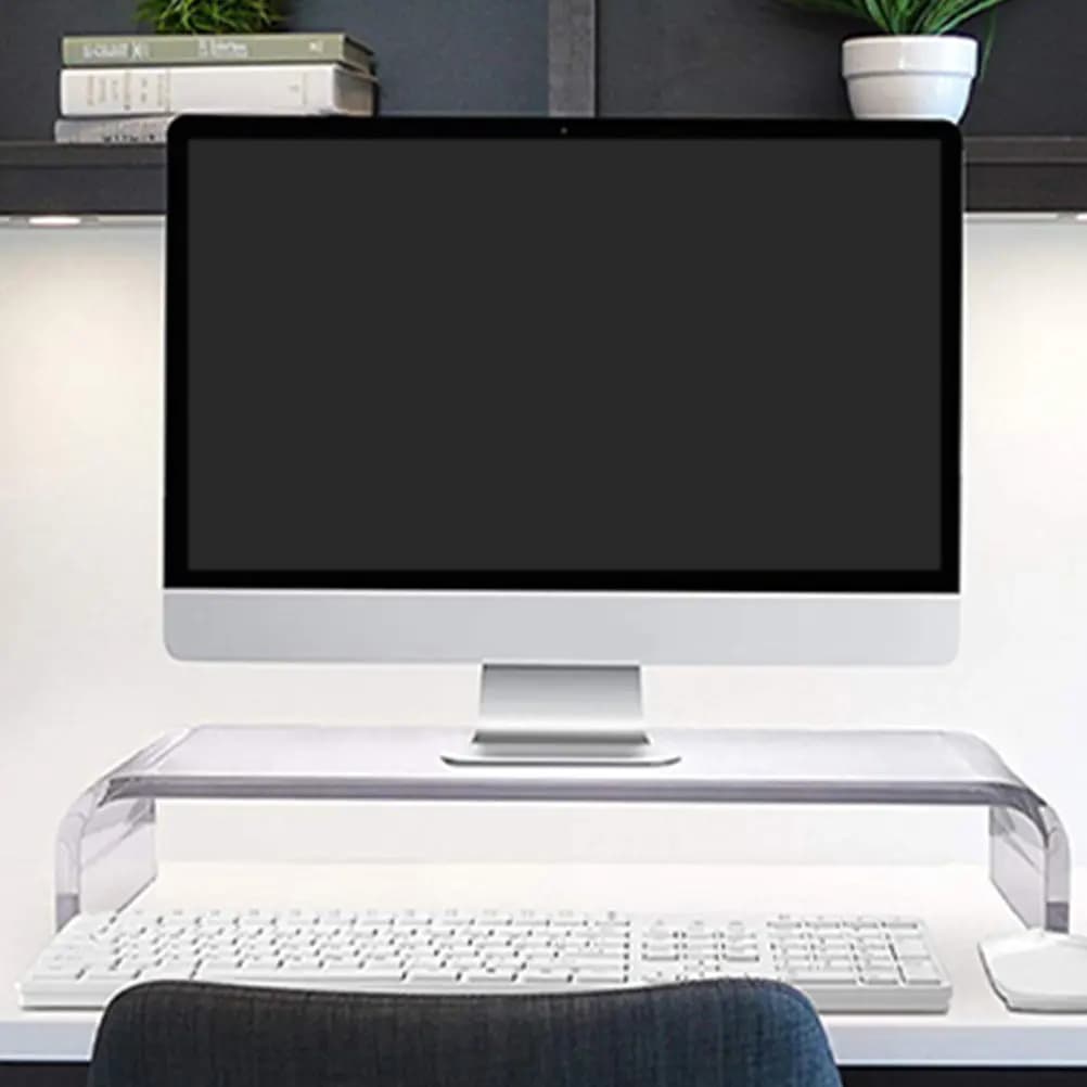 Desktop Computer Heightening Stand Acrylic Monitor Riser Stylish Transparent Office Supply Computer Storage Stand Monitor
