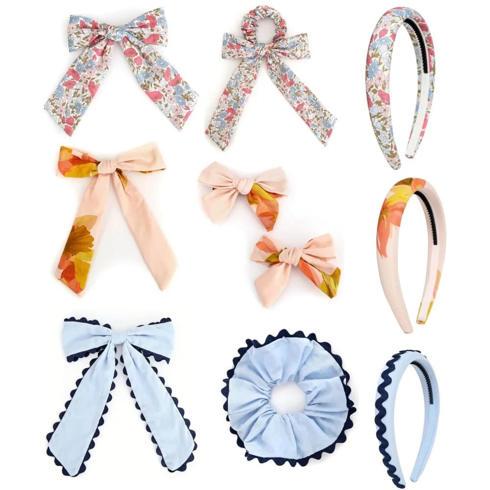 Fascia per capelli in maglia con fiocco floreale per bambini, fermaglio in pizzo alla moda, fascia per capelli fresca ed elegante, accessori universali per capelli
