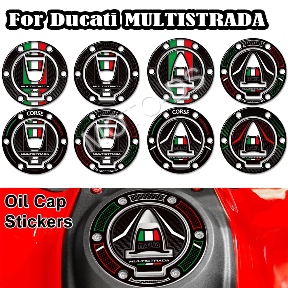 For Ducati MULTISTRADA V2 V4 950 1000 1100 1200 1260 Moto 3D Resin Tank Carburet Wall decal Gas cap Decalcomanie protection