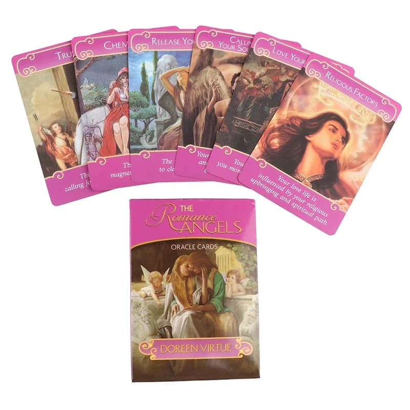The Romance Angels mazzo di carte dei tarocchi, The 44 Romance Angel, carte di Doreen virtuum, Rare Out of Print Game Board Toy
