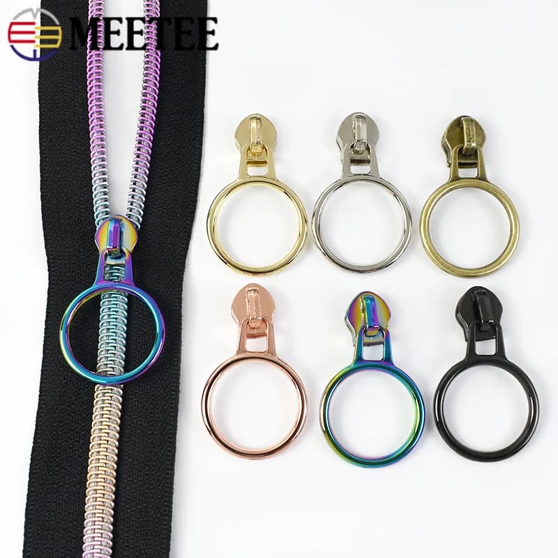 5-30 pezzi 5 # Cursori per cerniera per cucire O Ring Estrattore per zip in nylon Borsa per testa Abbigliamento Decor Zip Kit di riparazione Cerniere fai da te Sostituisci gli accessori