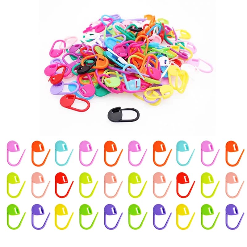 100/200PCS Random Mixed Colors Stitch Markers Sewing Supplies Crochet Hooks Knitting Lock Clips Bright Color Handcraft Tools ZYF